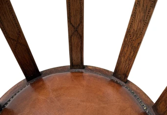 Art Deco Captain"s Chair or Armchair with Leather Seat, 1930s